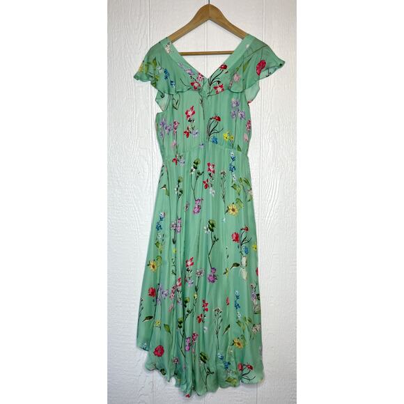 PARKER Raven Turquoise Floral Maxi Dress SIZE 4 - Picture 9 of 10